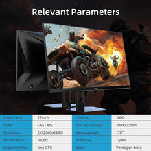 Load image into Gallery viewer, Premium 27" Fast IPS Gaming Monitor 1440p, 180Hz, FreeSync &amp; G-Sync Ready