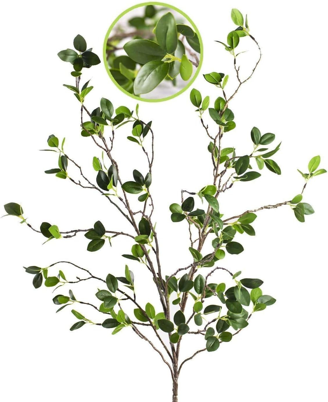 High-Quality 43.3 Inch Artificial Green Branches - 6 Pcs for Your Home & Garden