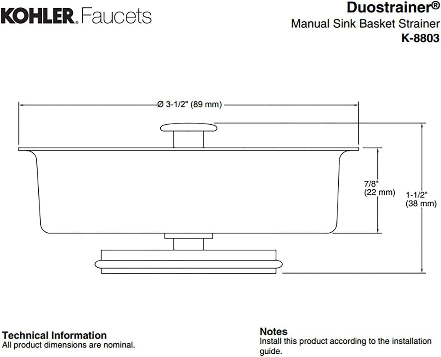 Premium Removable Duostrainer Sink Strainer Basket in Vibrant Brushed Nickel