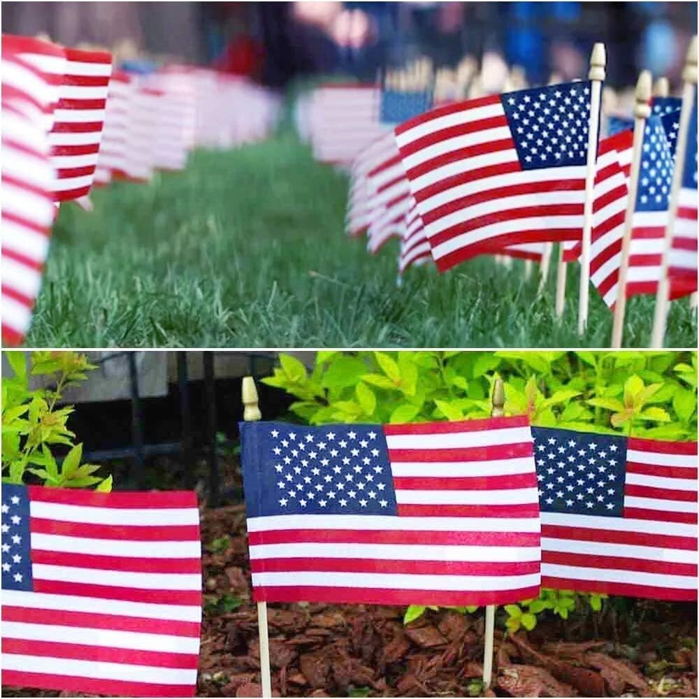 200 Pack Mini American Flags on Stick - 4x6 Inch for Patriotic Celebrations
