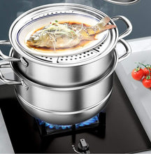 Load image into Gallery viewer, Versatile Thick-Bottomed Stainless Steel Steamer - Induction &amp; Stove Compatible