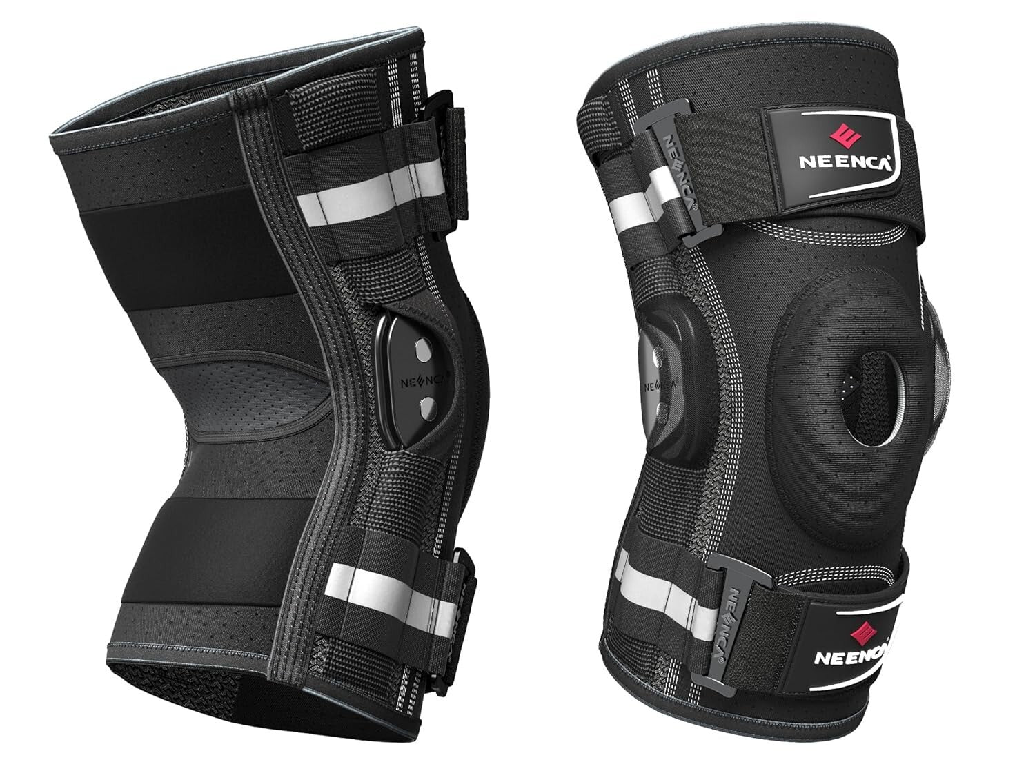 Professional Adjustable Knee Brace with Hinged Support & Patella Gel Pad XL