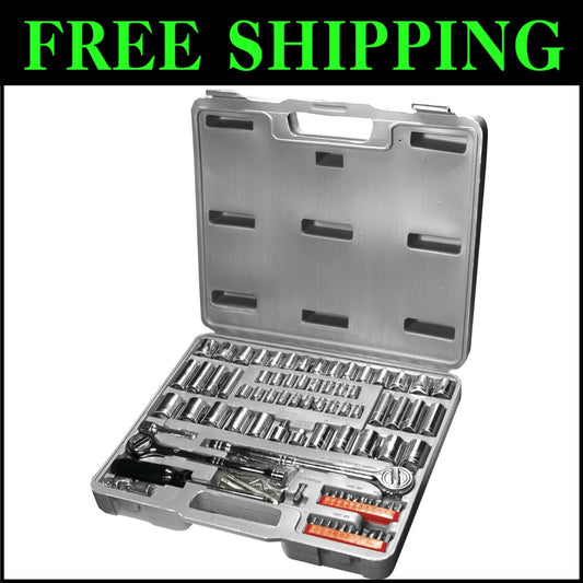 Lightweight 100-Piece Socket Set with Carry Case – Ideal for DIY Projects