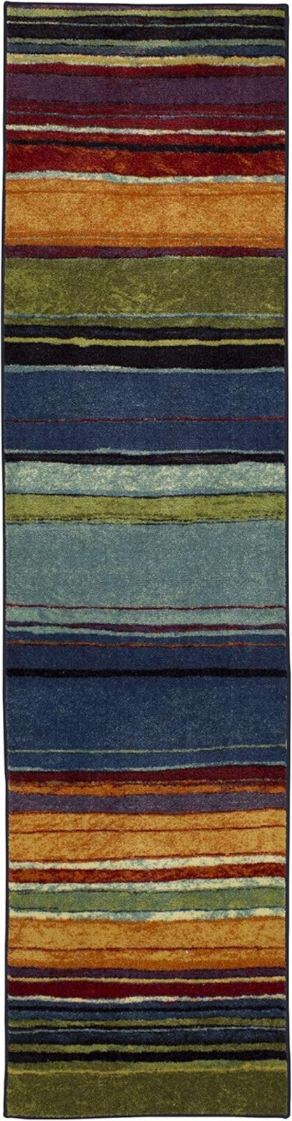 Elegant and Functional 2' x 8' Stain Resistant Stripe Area Rug for Living Spaces