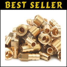 Load image into Gallery viewer, Bulk 90-Degree Elbow Brass Barb Fitting - 1/4 ID Hose x 1/8 Male NPT (400 Pack)