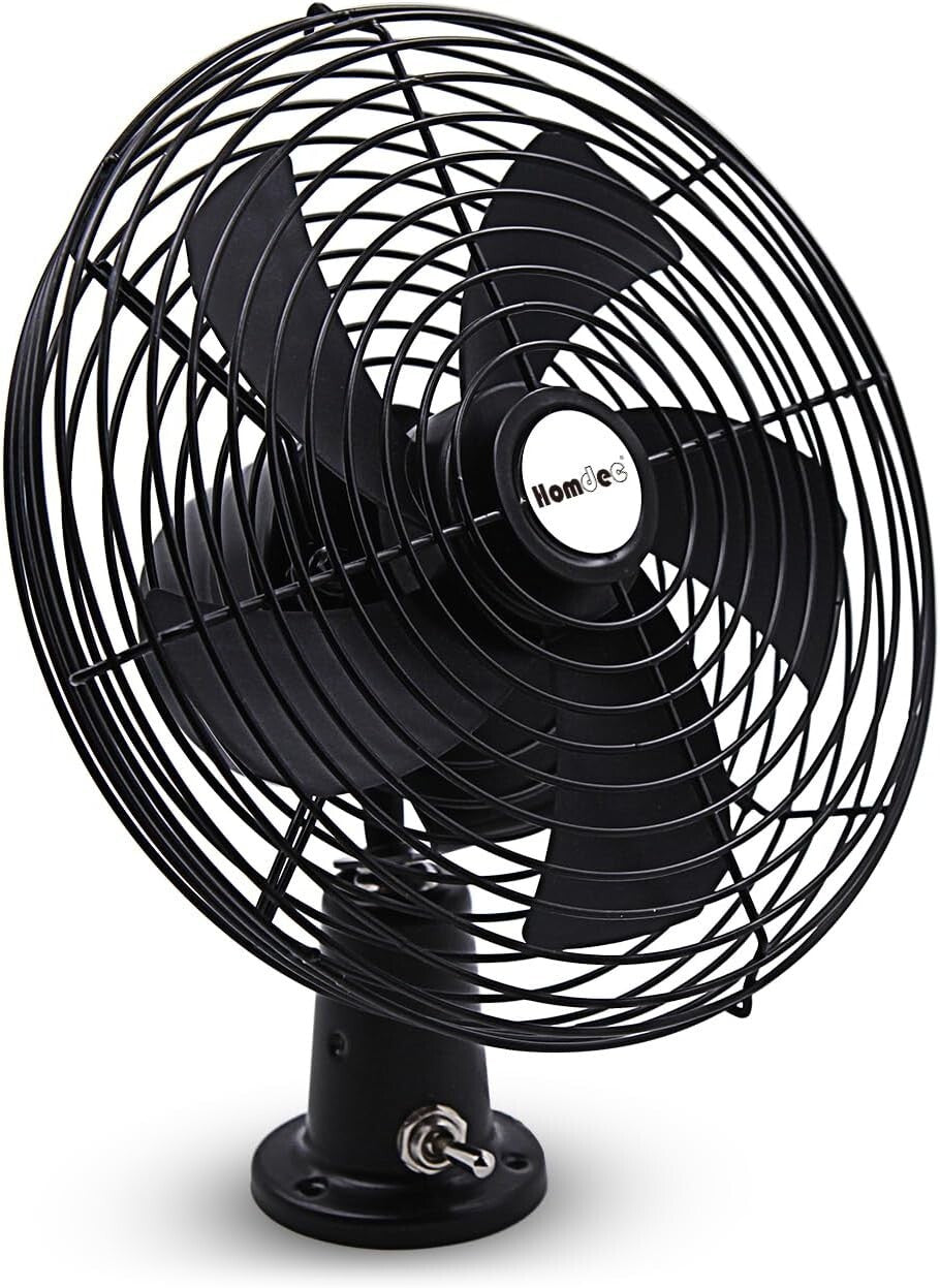 Versatile 12V Metal Fan with 2-Speed Control for Rapid Cooling in All Vehicles