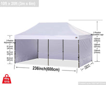 Load image into Gallery viewer, Instant Setup 10x20 Canopy Tent - Heavy Duty with Removable Sidewalls &amp; UV Block