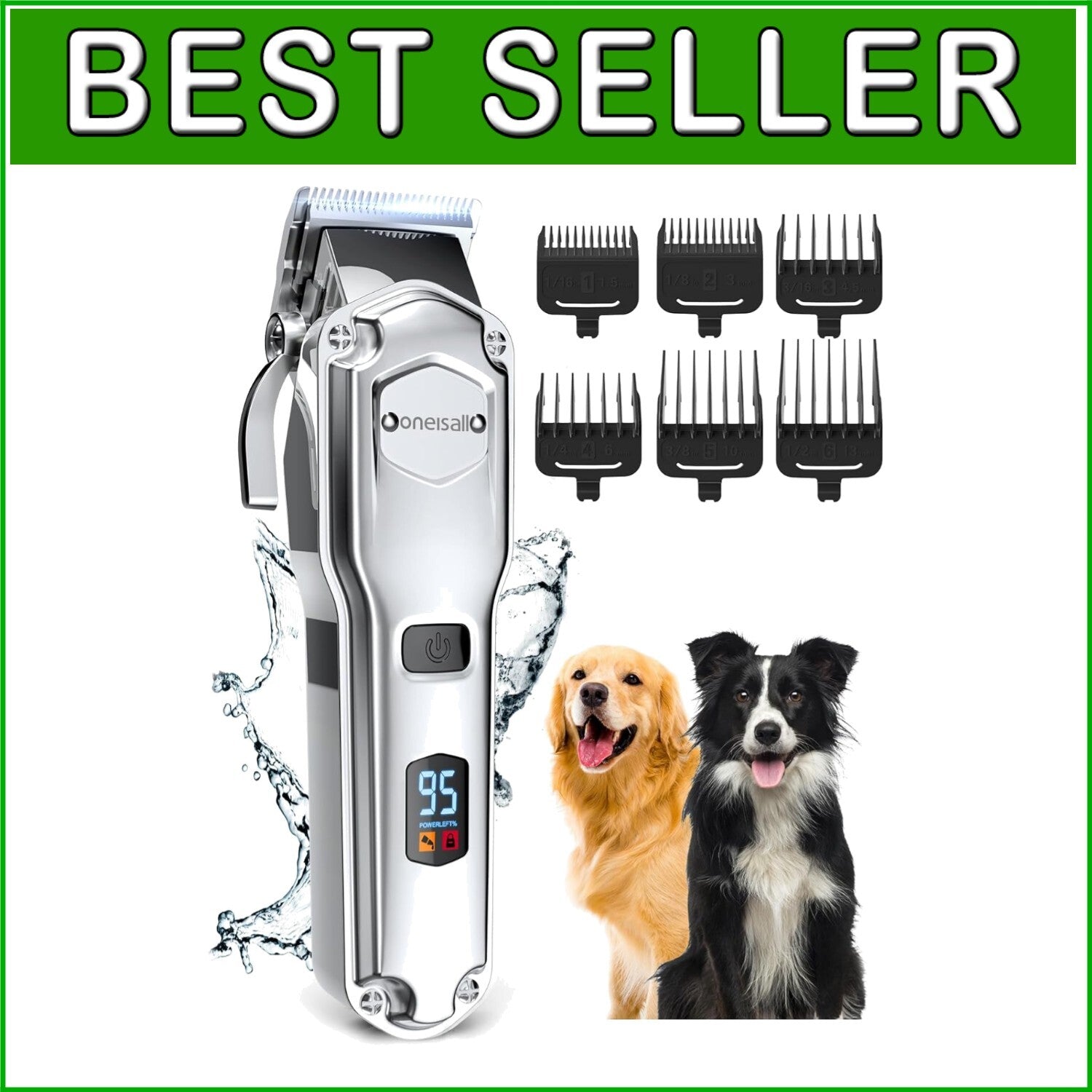 Professional Quality Dog Grooming Clippers - Cordless, Waterproof, Easy to Use
