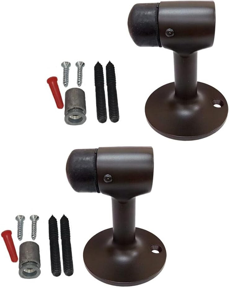 Classic Brass Door Stop 2 Pack - 3" Height Oil-Rubbed Bronze for Timeless Decor