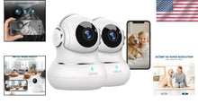 Load image into Gallery viewer, Complete Indoor Surveillance: 2-Pack 2K Cameras with Night Vision &amp; App Control