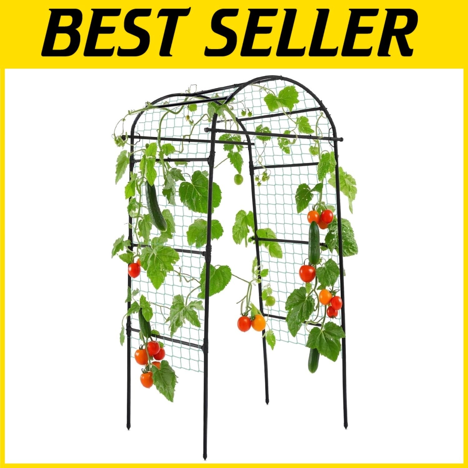 Durable Metal Trellis 80" Tall - Perfect for Tomato, Cucumber, and Flowers
