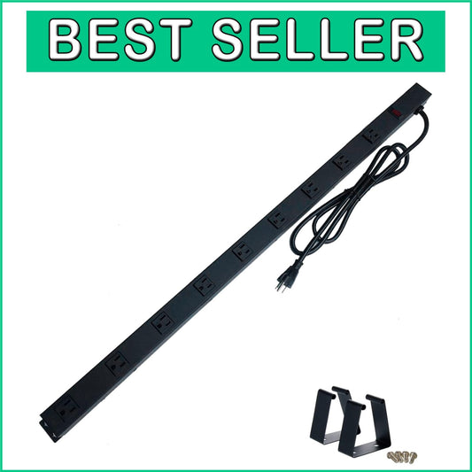 ETL Approved 9-Outlet Vertical Power Strip with 6ft Heavy-Duty Surge Protection