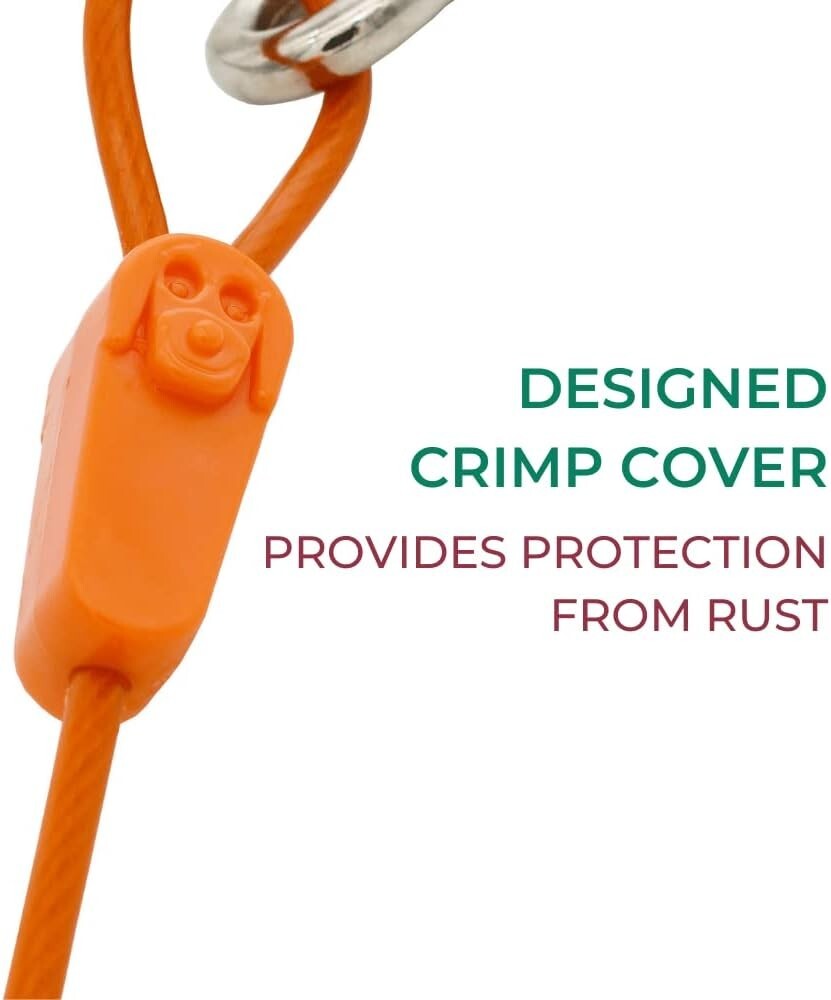 Reinforced 100FT Dog Runner with Secure Steel Clasps - Ideal for Large Breeds