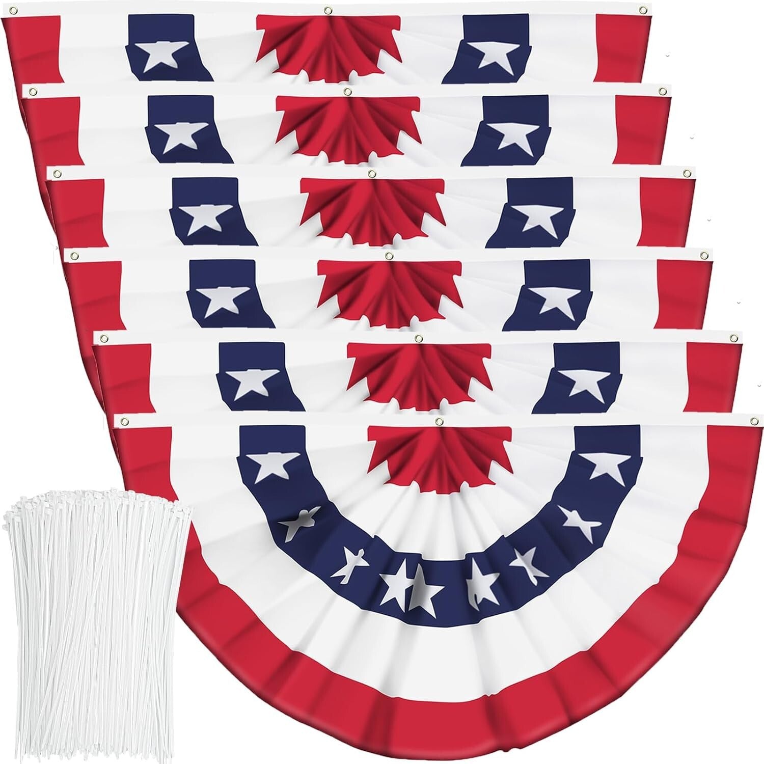 Durable Polyester American Fan Flag - Patriotic Half Banner for Indoors/Outdoors