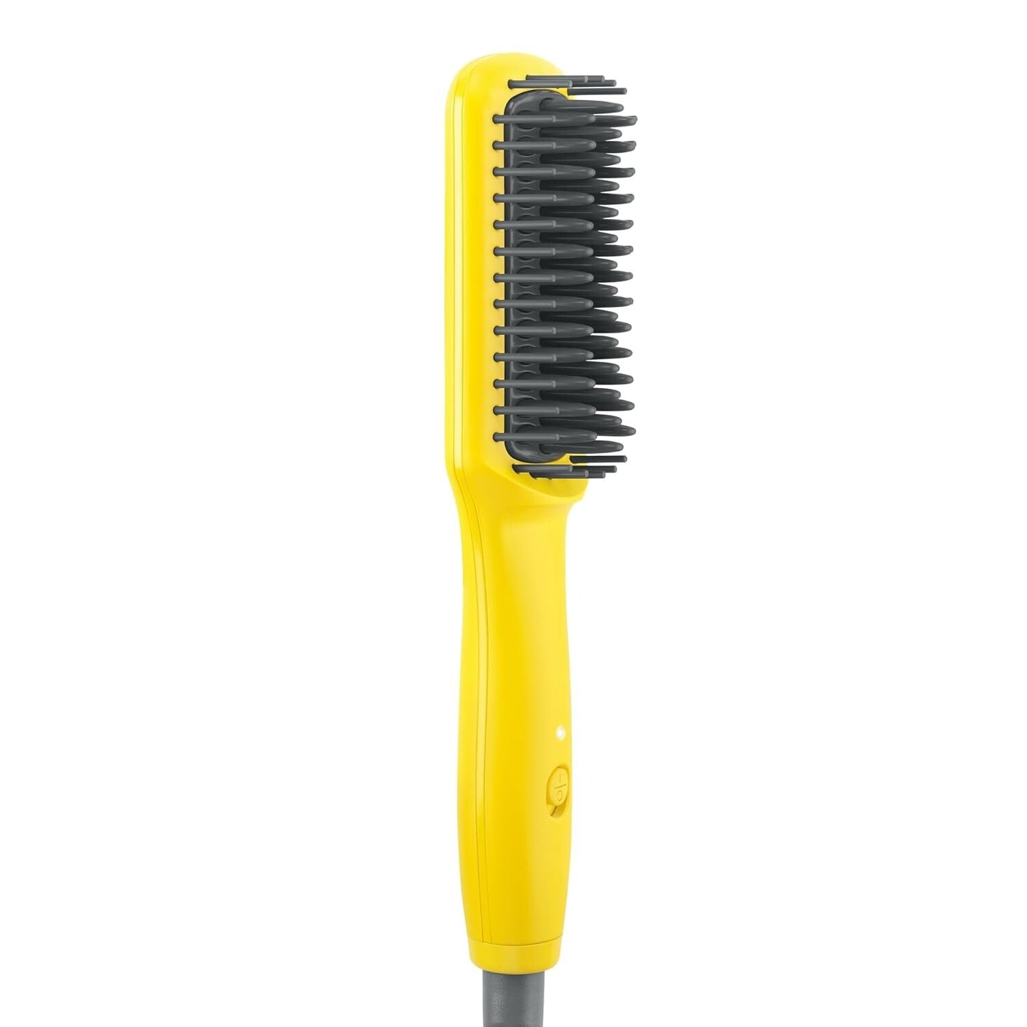 Versatile Mini Straightening Paddle Brush - Yellow Corded Electric Hair Tool