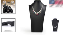 Load image into Gallery viewer, Modern Freestanding Necklace Display Holder - Sturdy Leather Jewelry Bust H15.34