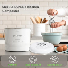 Load image into Gallery viewer, Sleek 1.3 Gallon Indoor Compost Pail with Lid – Eco-Friendly Kitchen Solution