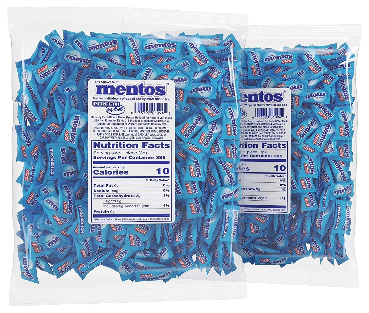 Chewy Mint Candy Bulk Bag - 37 oz of Individually Wrapped Peppermint Delights