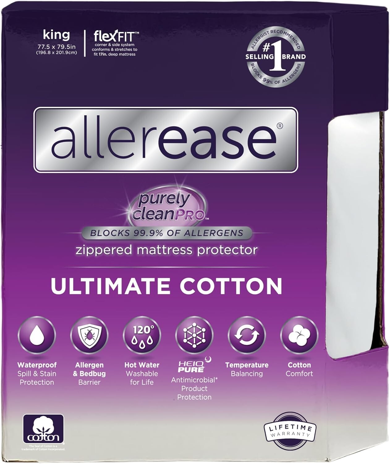 AllerEase King Zippered Mattress Protector - Premium Waterproof & Allergy Relief