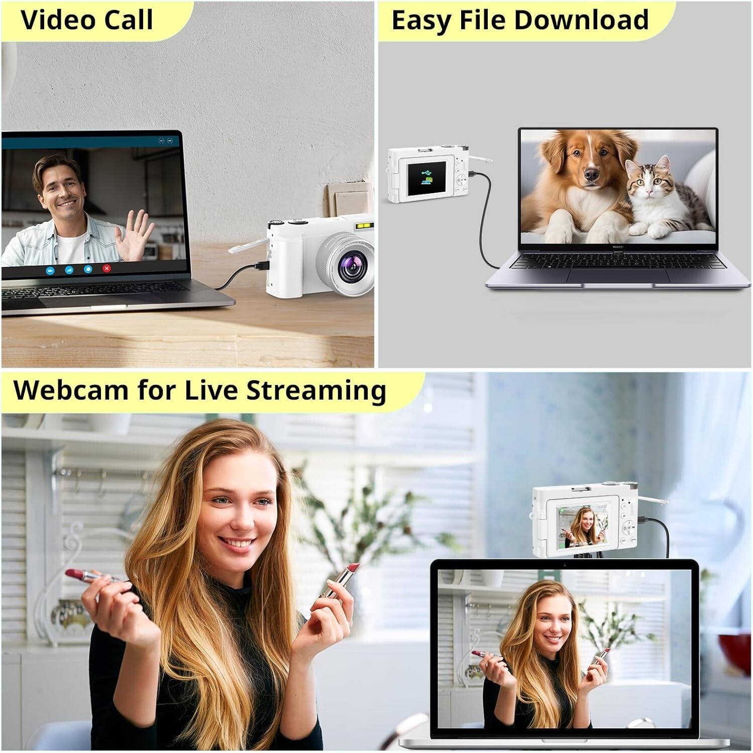 2024 4K Digital Camera with 48MP and 180° Flip Screen - Perfect for Vlogging