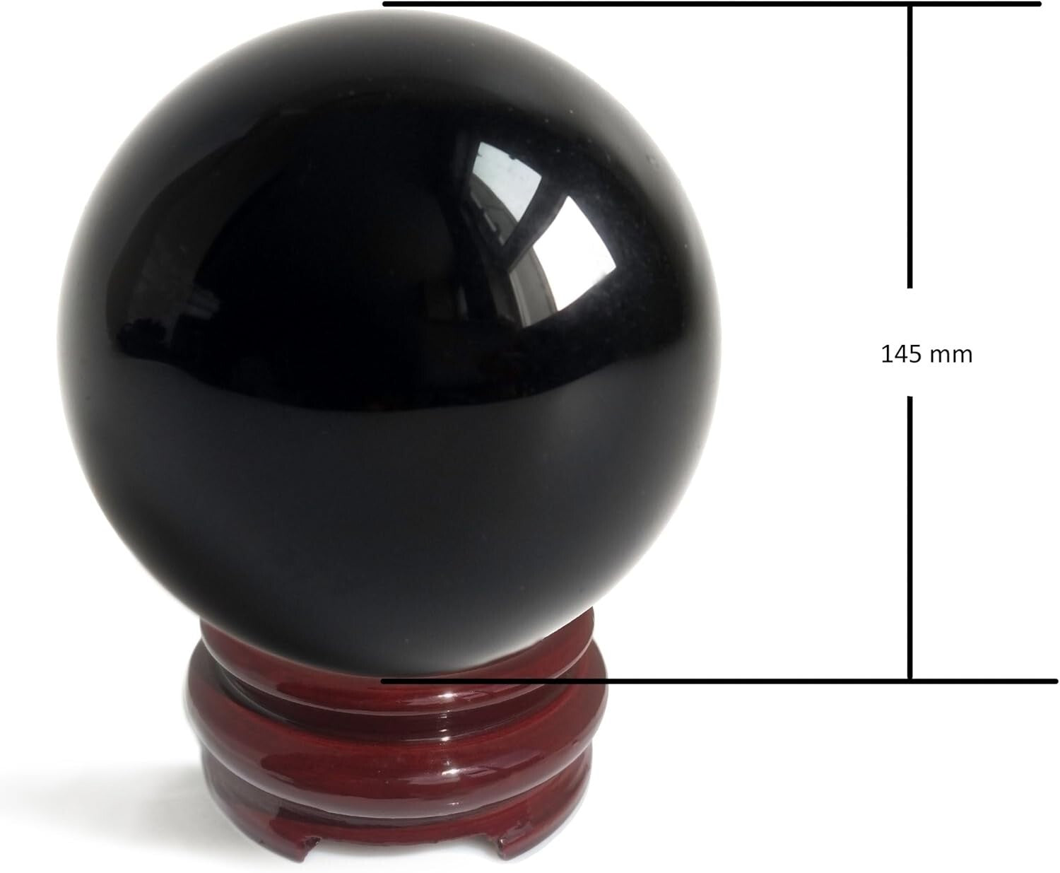 Polished Black Obsidian Crystal Ball for Energy Work, Feng Shui & Decorative Use