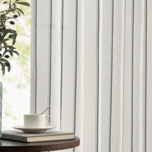 Load image into Gallery viewer, Chic Light Filtering Curtains 84" Long, Farmhouse Striped Design - 2 Panel Set