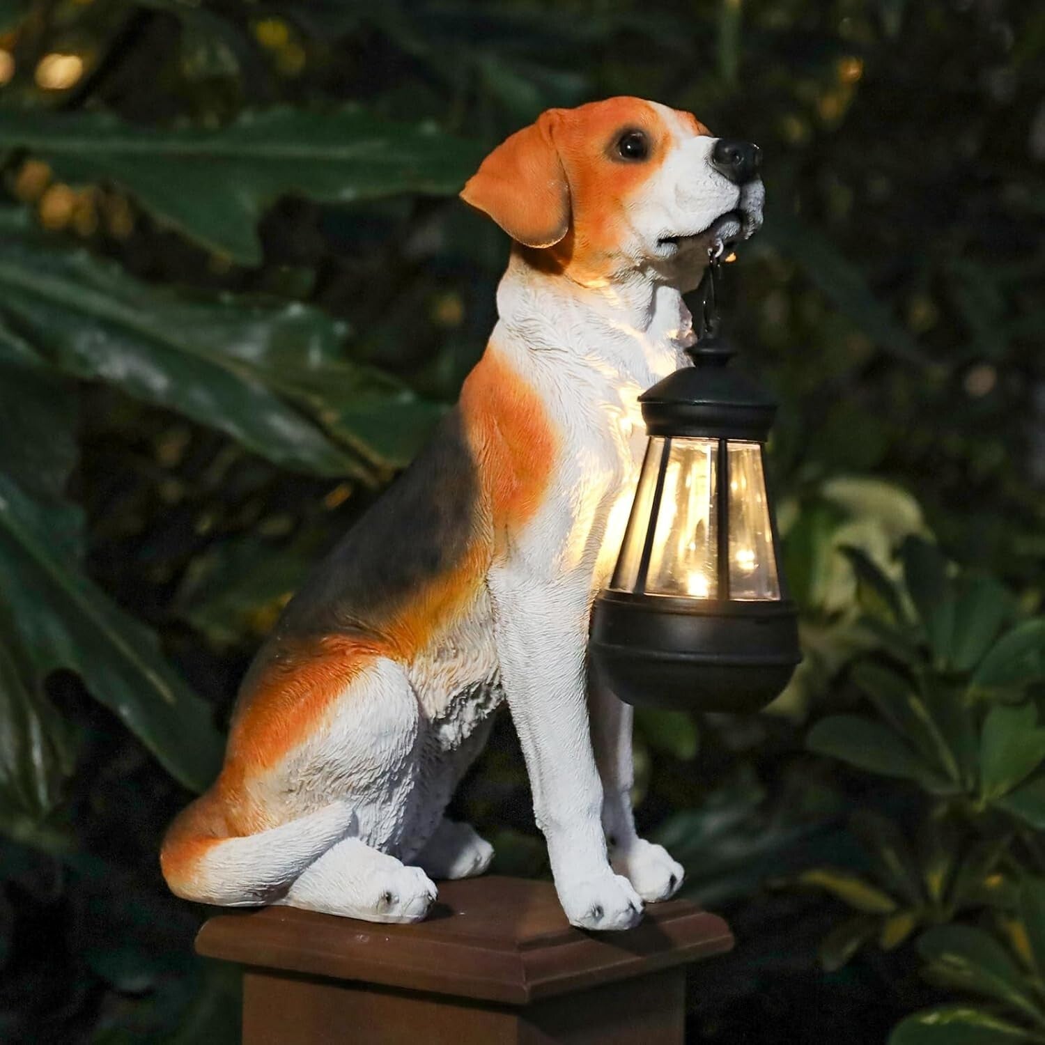 Durable Solar Garden Beagle Statue - Illuminated Outdoor Decor for All Seasons