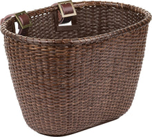 Load image into Gallery viewer, Stylish Cane Woven Oval Basket with Adjustable Leather Straps &amp; Brass Buckles