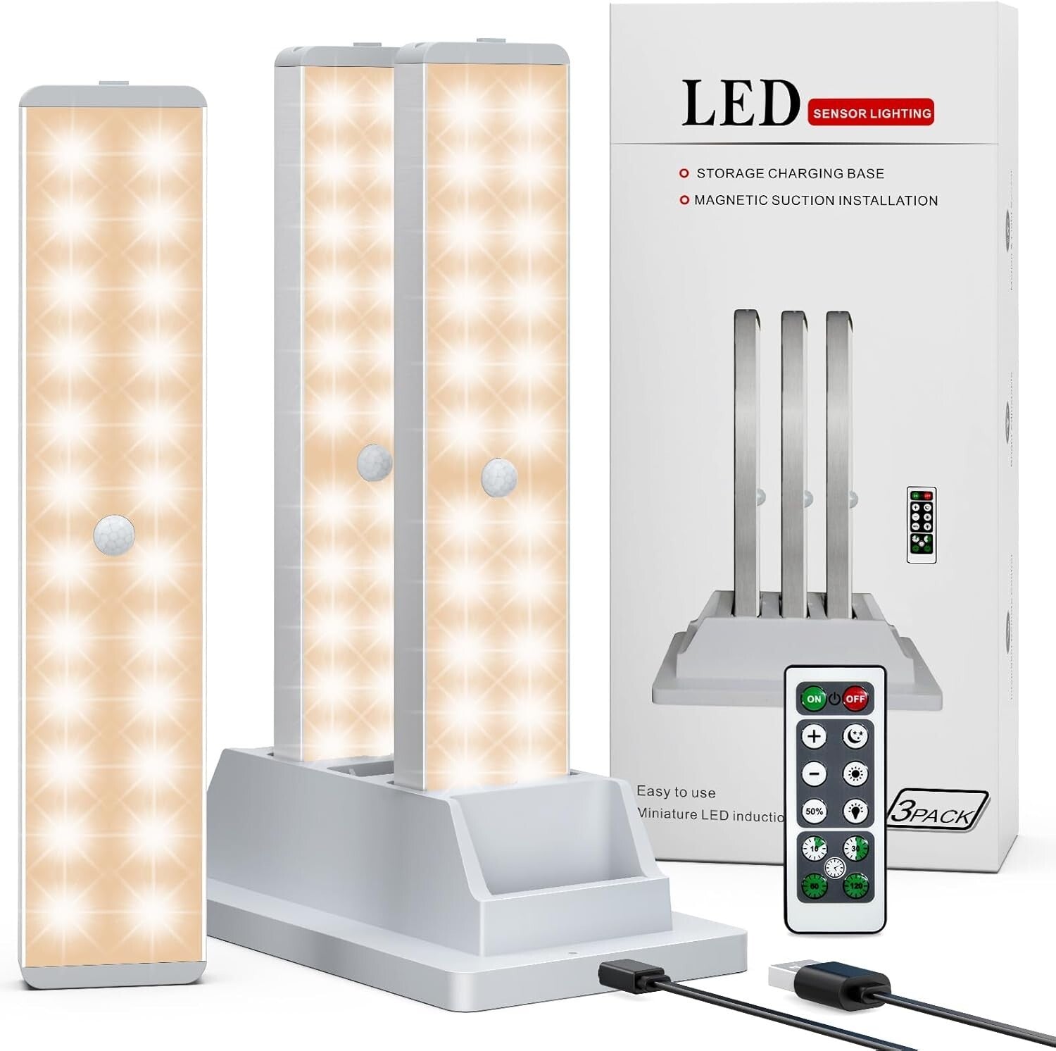 Wireless LED Closet Lights with Remote & Dimming - Perfect for Home Safety
