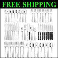 Load image into Gallery viewer, Complete 72-Piece Silverware Set for Modern Dining - Mirror Polished Finish