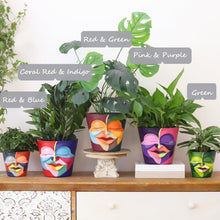 Load image into Gallery viewer, Unique 8-Inch Eclectic Rainbow Planter - Lightweight Resin with Drainage