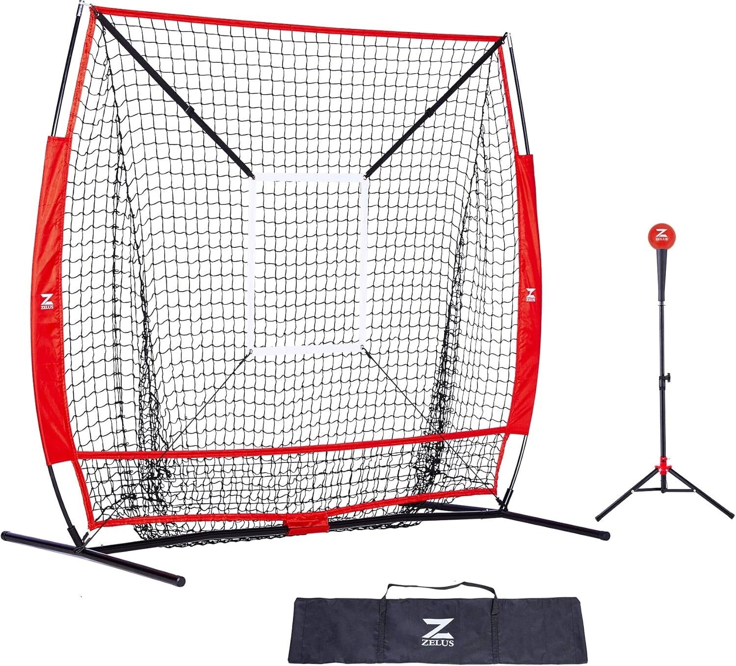Knotless Polyester Baseball Net & Adjustable Tee for Indoor/Outdoor Training Fun