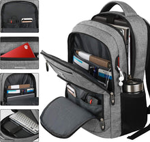 Load image into Gallery viewer, Comfy Slim 17-Inch Laptop Backpack with USB Port - Ideal for Business &amp; College