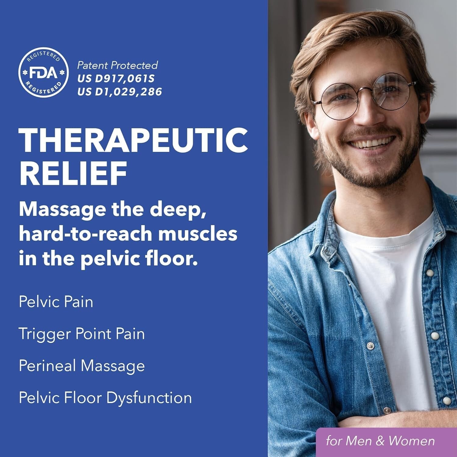 Vibrating Pelvic Wand for Pain Relief - Doctor-Designed Therapy for Men & Women