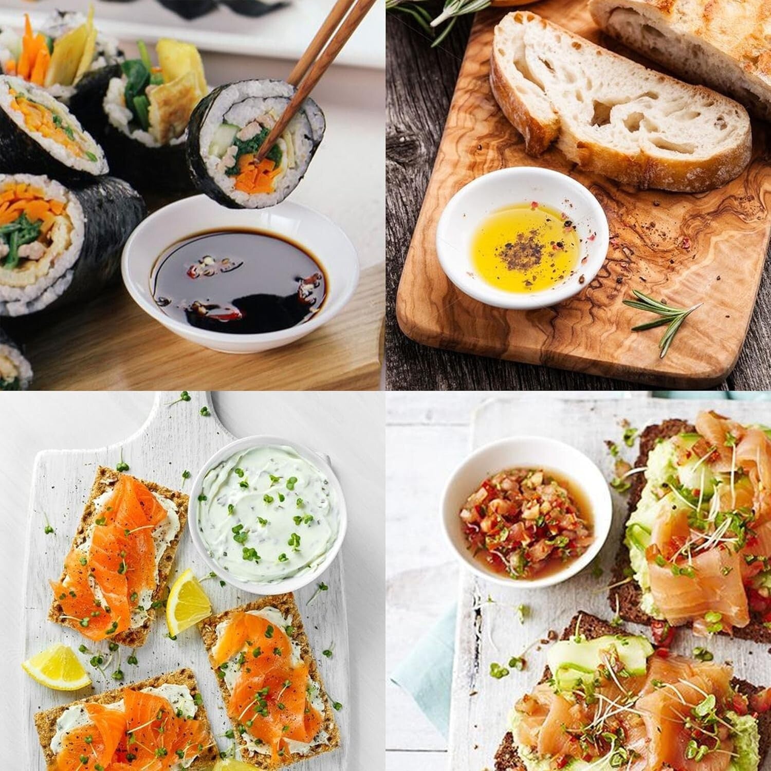 Attractive and Practical White Ceramic Sauce Bowls – 55 Piece Set for Gifting