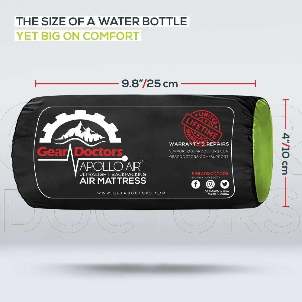 Portable and Foldable Sleeping Pad for Camping - Includes Pump Sack & Repair Kit