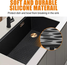 Load image into Gallery viewer, Black Silicone Sink Mat - Non-Slip Protector, 28.2''x 14.2'' for Kitchen Glam