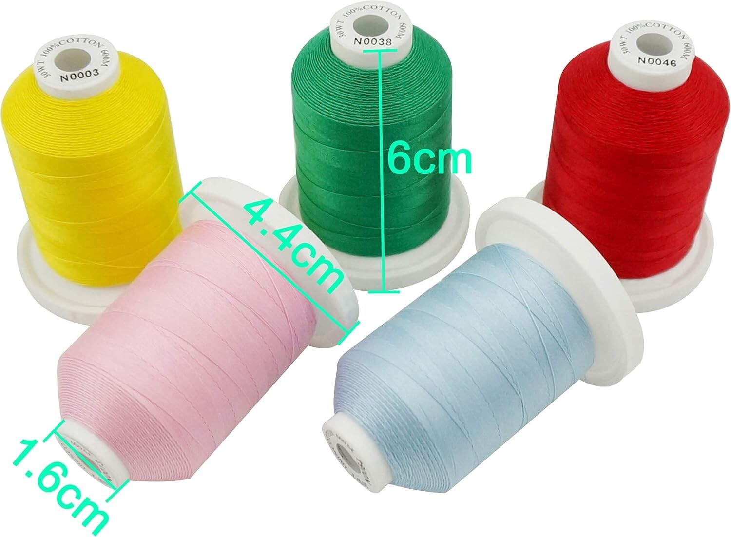 18 Options - 100% Mercerized Cotton Threads in 24 Colors for Versatile Sewing