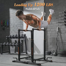 Load image into Gallery viewer, Compact Adjustable Dip Bars with Lifetime Service - Ideal for Home Workouts