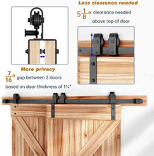 Load image into Gallery viewer, Smooth-Glide 9FT Bypass Barn Door Hardware with Heavy-Duty Steel Construction