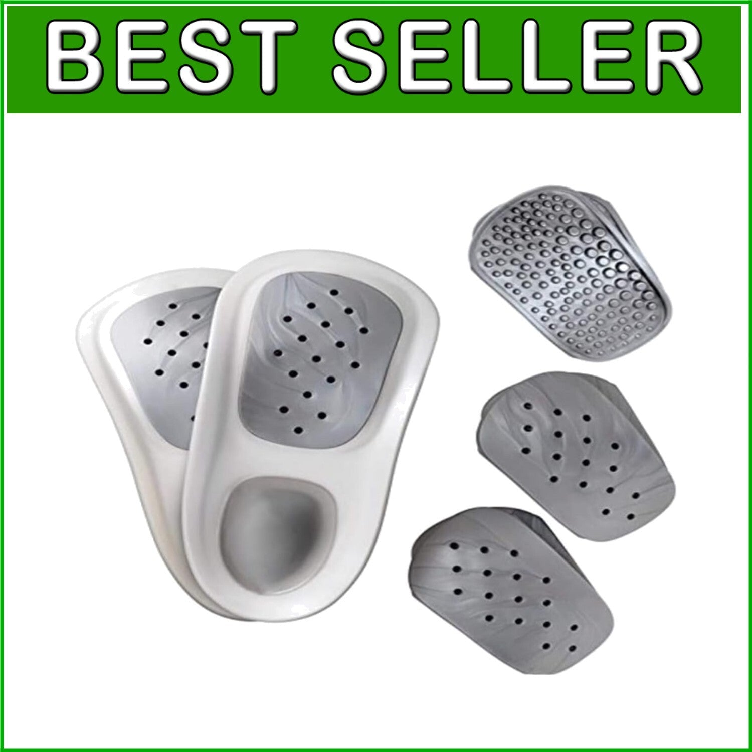 Advanced Orthotic Insoles with Bio-Lock Heel Cup - Pain Relief for Feet & Back