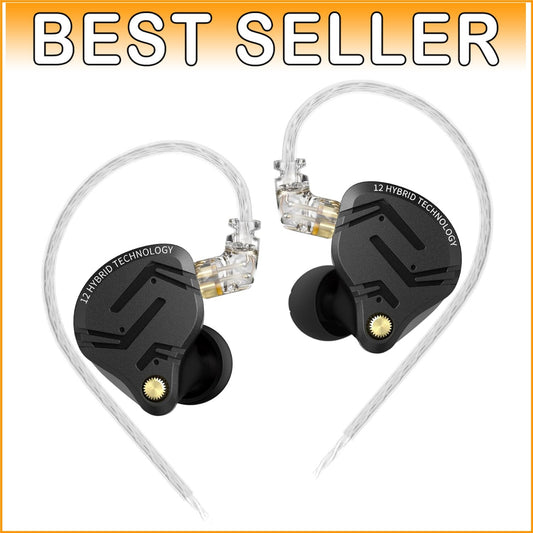 ZS12 PRO X Hybrid In-Ear Gaming Earbuds with 1DD+5BA Drivers - Dark Black