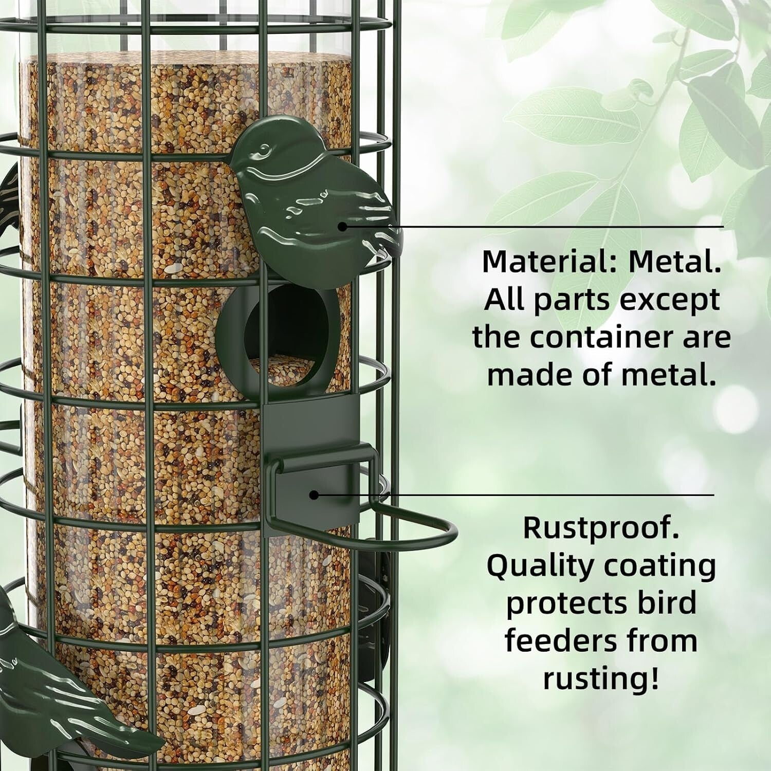 Garden Essential: Squirrel Proof Bird Feeder for Finch, Cardinal & Chickadee
