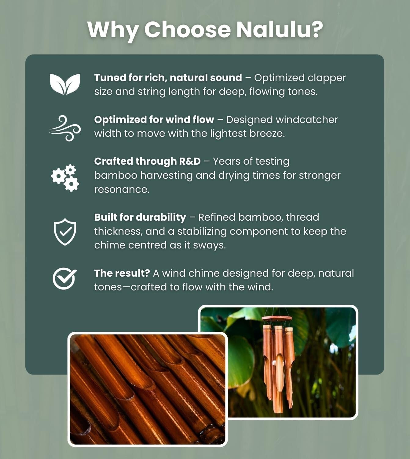 Classic Weather-Resistant Bamboo Wind Chimes for Outdoor Serenity - Gift-Ready