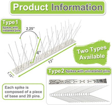 Load image into Gallery viewer, Versatile Bird Spike Strips - 200ft 185 Pack for Humane, Effective Bird Control