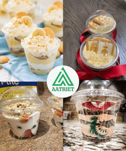 Load image into Gallery viewer, Sturdy 9 oz Clear Disposable Cups with Lids for Ice Cream &amp; Desserts - 200 Count