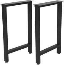 Load image into Gallery viewer, 28” Heavy Duty Iron Desk Legs - Modern Powder Coated Black for Easy Assembly
