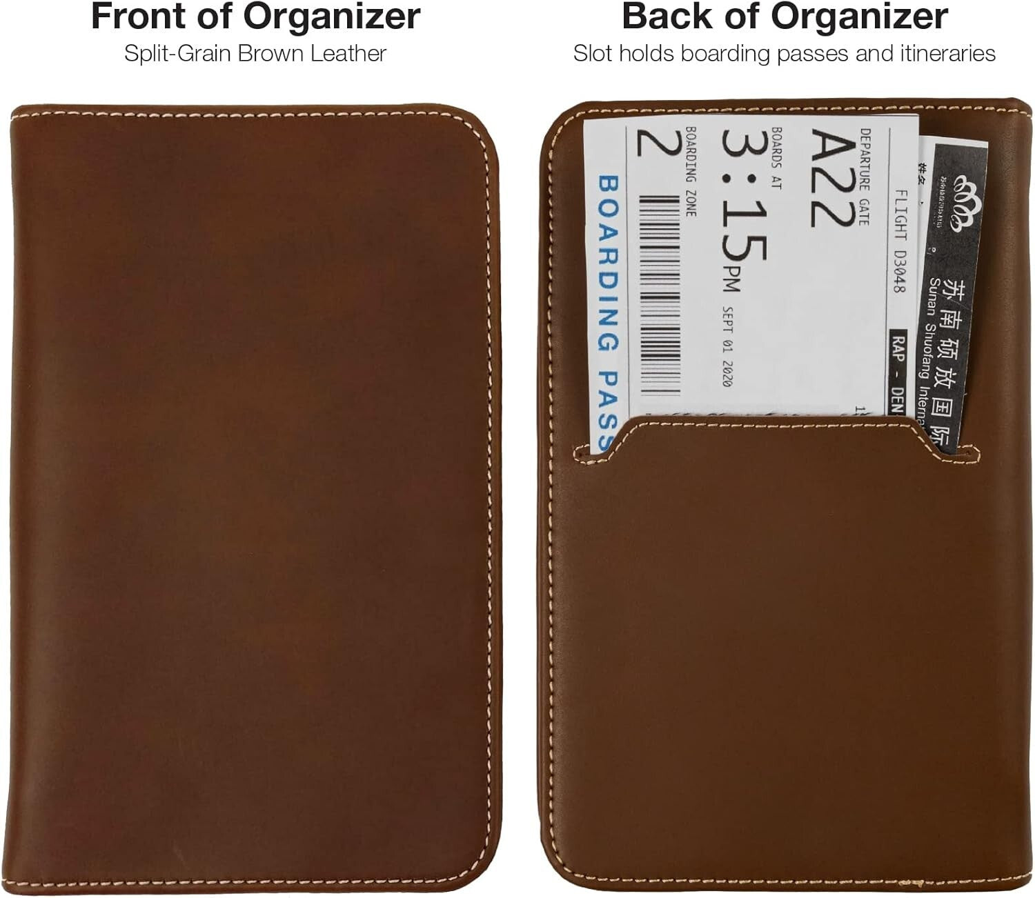 Elegant Black Split Grain Leather Travel Wallet & Passport Holder for Travelers