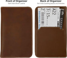 Load image into Gallery viewer, Elegant Black Split Grain Leather Travel Wallet &amp; Passport Holder for Travelers