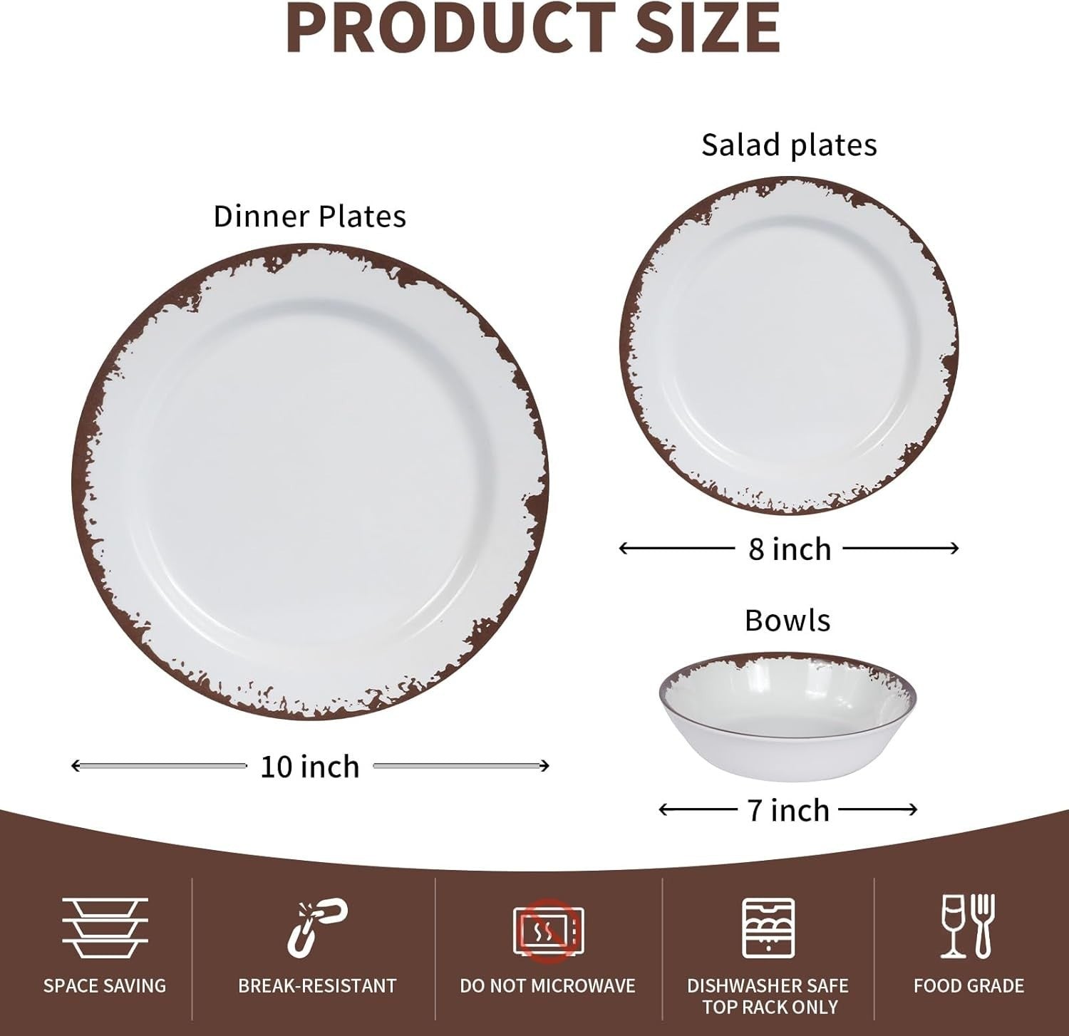 Dishwasher Safe Off-White 12-Piece Melamine Serving Sets for All Occasions